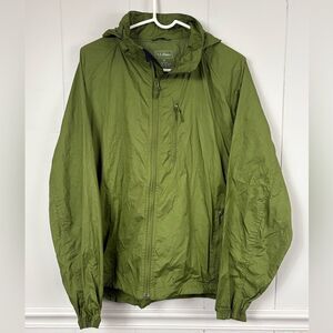 L.L. Bean Green Casco Bay Windbreaker Sip Up Size Medium Outdoor Lightweight